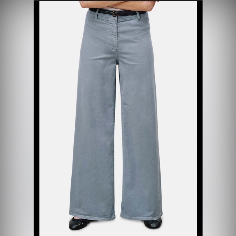 NILI LOTAN Megan Wide Leg  Pants sz 2 VINTAGE BLUE $395